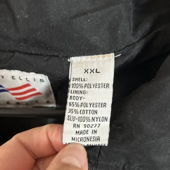 Vtg 90s Perry Ellis Logo Windbreaker Jacket, Lined Dad Full Zip XXL - Picture 4 of 7